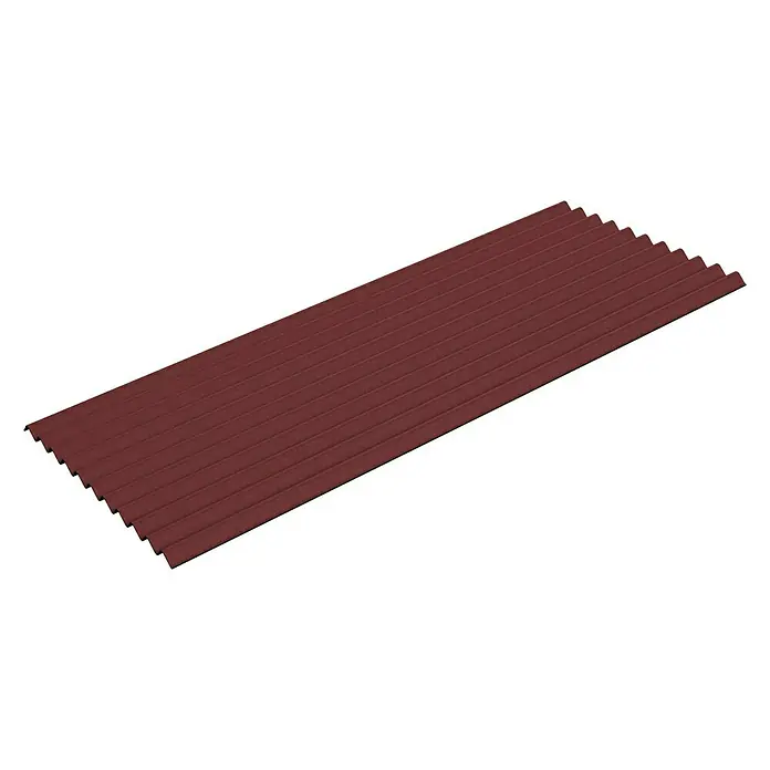 Gutta Bitumenwellplatte K11 - 200 x 83 x 3,2 cm, Bitumen, Rot, Rund - Vorderansicht