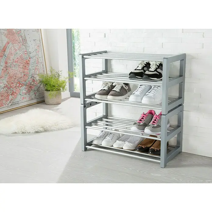 Ruco Schuhregal Trend - L x B x H: 60 x 33 x 32 cm, Silber, Anzahl Böden: 3 Stk. - Anwendungsbeispiel