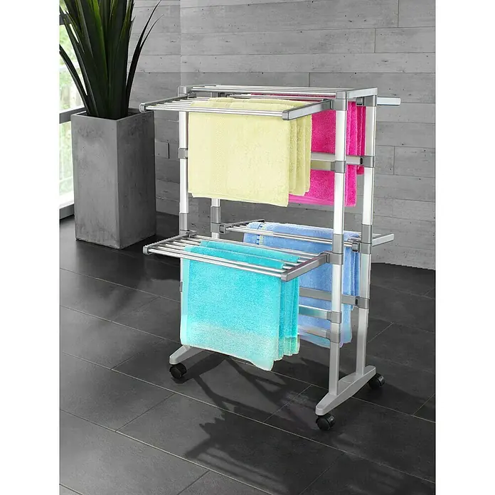 Ruco Wäscheständer - L x B x H: 59 x 64 x 129 cm, Silber - Stimmungsaufnahme
