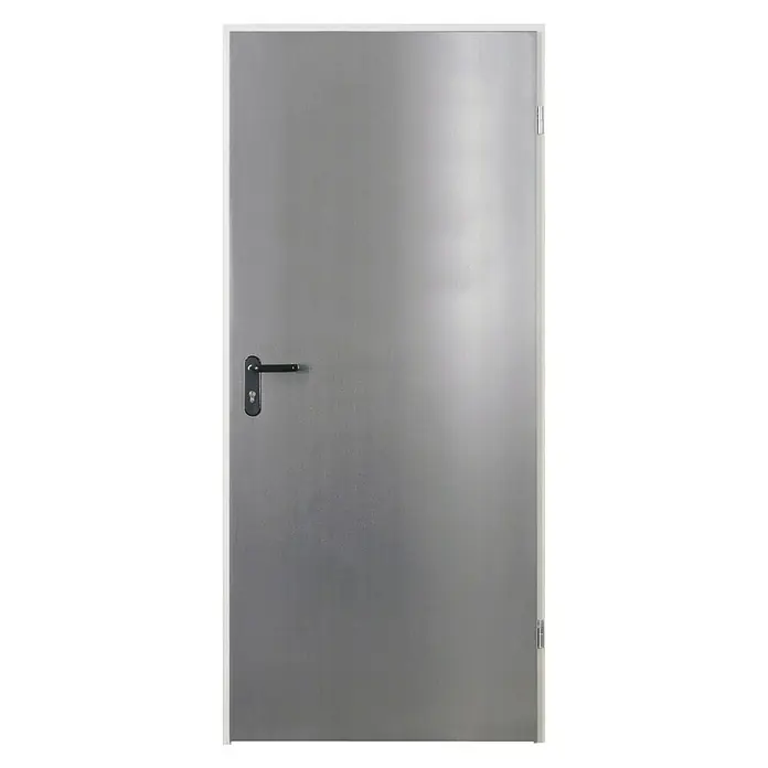 Hörmann Metalna vrata - 87,5 x 200 cm, DIN graničnik: Desno, Srebrne boje - Pogled sprijeda