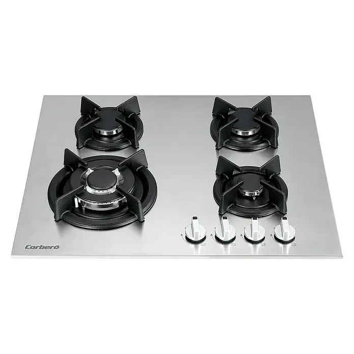 Corberó Placa de cocción de gas CPGXY6059X - Zonas de cocción: 4 ud., Acero inoxidable