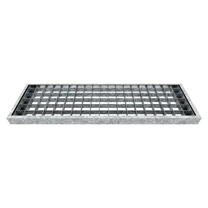 Dolle Treppenstufe Gardentop - Gitterrost, 80 x 23 x 3 cm, Silber - Vorderansicht