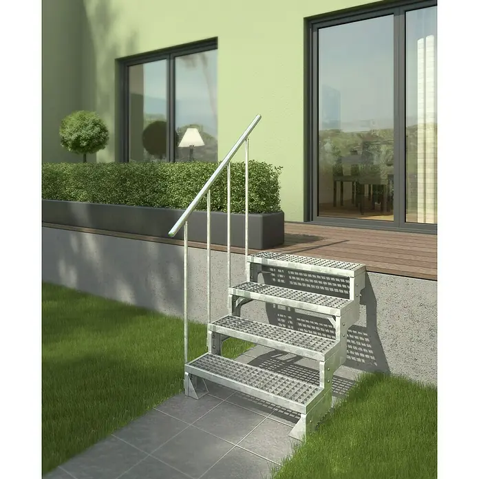 Dolle Treppenstufe Gardentop - Gitterrost, 80 x 23 x 3 cm, Silber