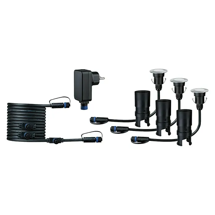 Paulmann Plug & Shine LED-Gartenspot-Set - 3 x 2,5 W, 24 V, IP65, Höhe: 90 mm - Vorderansicht