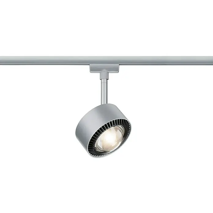 Paulmann URail LED-Spot Aldan - 9 W, Chrom matt, Schwarz, L x B x H: 9,8 x 9,8 x 17 cm - Vorderansicht