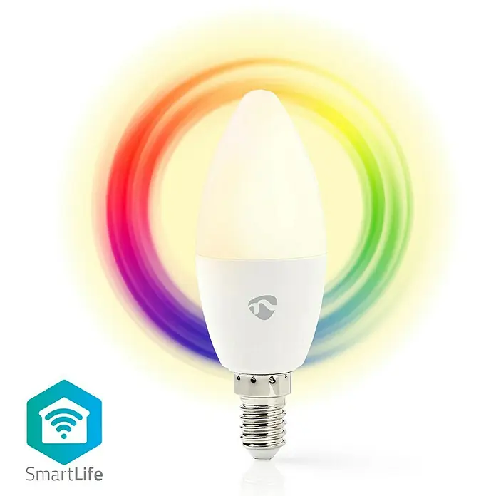 Nedis Smartlife LED-Leuchtmittel - 1 Stk., E14, 4,5 W, RGBW, Dimmbar - Vorderansicht