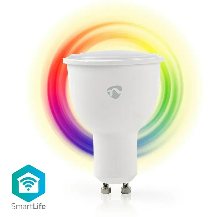 Nedis Smartlife LED-Leuchtmittel - 1 Stk., GU10, 4,5 W, RGBW, Dimmbar - Vorderansicht