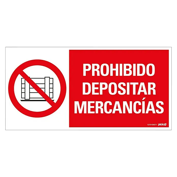 Pickup Señal de prohibición - Motivo: Prohibido depositar mercancías, L x An: 30 x 15 cm