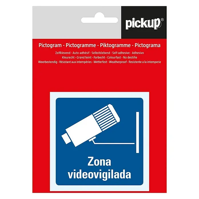 Pickup Etiqueta adhesiva - Motivo: Zona videovigilada, Azul