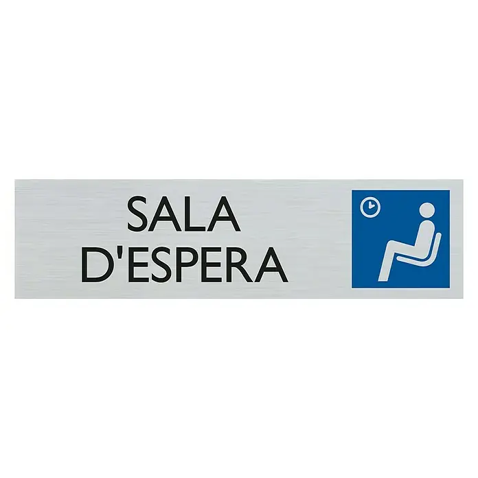 Pickup Rótulo catalán - Plateado, Motivo: Sala de espera, 16,5 x 4,4 cm