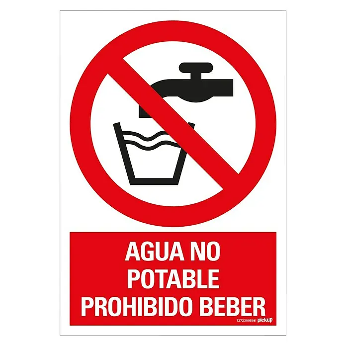 Pickup Señal de prohibición - Motivo: Agua no poteble. Prohibido beber., L x An: 33 x 23 cm