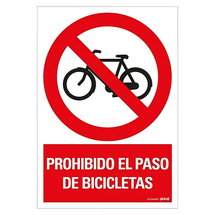 Pickup Señal de prohibición - Motivo: Prohibido el paso de bicicletas, L x An: 33 x 23 cm