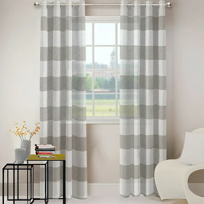 Visillo para ventana Laos - 140 x 280 cm, 100% poliéster, Lino