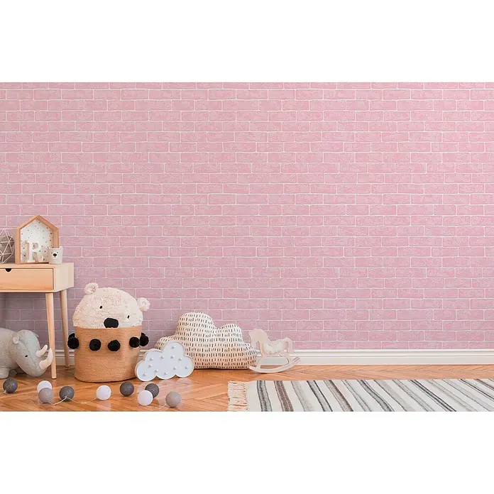 AS Creation Best Of Wood&Stone 2 Vliestapete - Neonpink, Steinoptik, 10,05 x 0,53 m - Stimmungsaufnahme