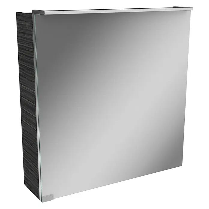 Camargue Fresh LED-Spiegelschrank - B x H: 60 x 68,4 cm, Mit Beleuchtung, Anschlag: Rechts, Spanplatte, Darkoak - Linke Seitenansicht