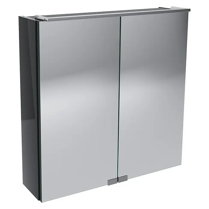 Camargue Stella LED-Spiegelschrank - B x H: 60 x 68,4 cm, Mit Beleuchtung, Spanplatte, Grafit - Linke Seitenansicht