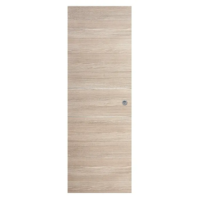 Puerta corredera de madera Roble Gris 200AL con uñero - 72,5 x 203 cm, Roble Gris, Macizo