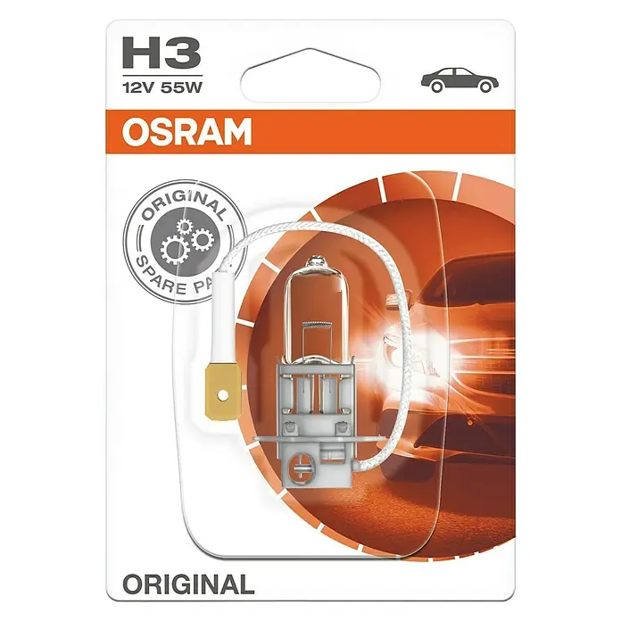 Osram Original Line Bombilla halógena para faro - H3, 55 W, 1 ud. - Vista frontal