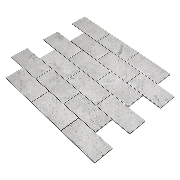 Selbstklebemosaik SAM 4SW09MLM - 29,5 x 29 cm, Metall, Grau - Ansicht von oben
