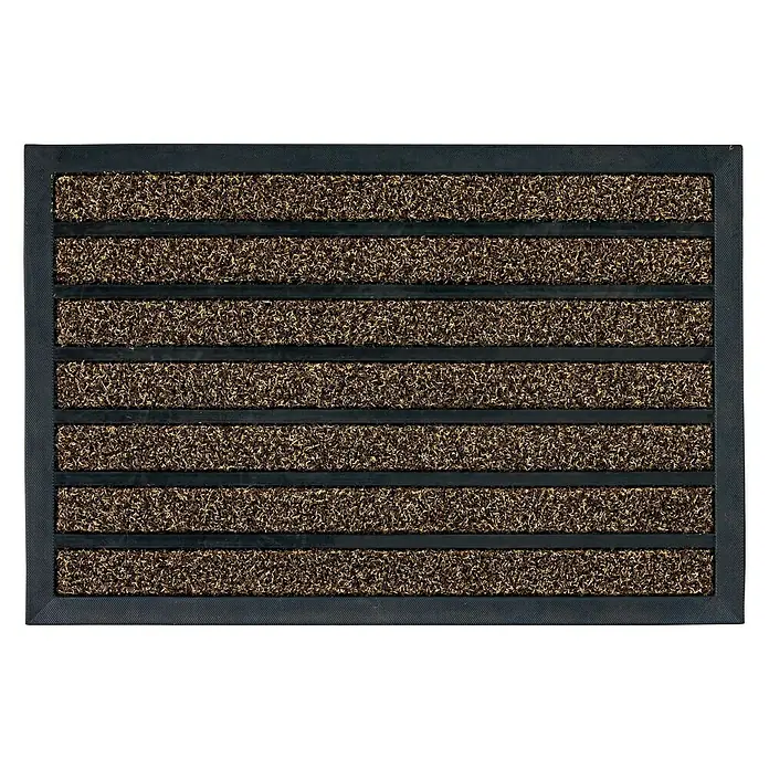 Astra Fußmatte Scraper Line - Streifen, Schwarz/Natur, 75 x 45 cm, 100 % Polypropylen