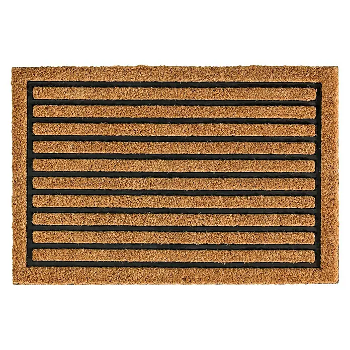 Astra Kokosfußmatte Coco Home - Streifen, Kokosbraun/Schwarz, 60 x 40 cm, 50 % Kokos, 50 % Gummi