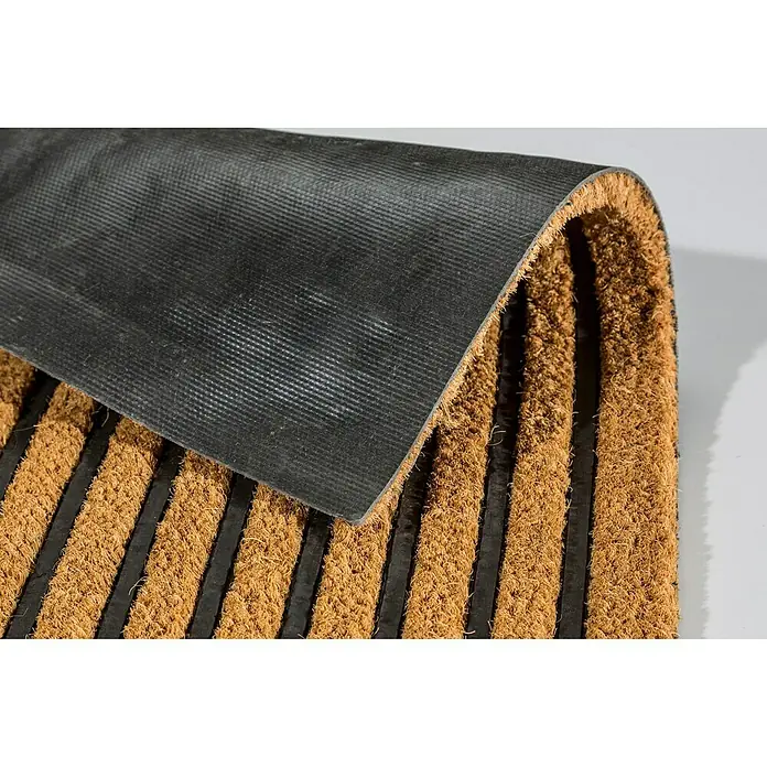 Astra Kokosfußmatte Coco Home - Streifen, Kokosbraun/Schwarz, 60 x 40 cm, 50 % Kokos, 50 % Gummi