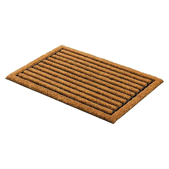 Astra Kokosfußmatte Coco Home - Streifen, Kokosbraun/Schwarz, 60 x 40 cm, 50 % Kokos, 50 % Gummi