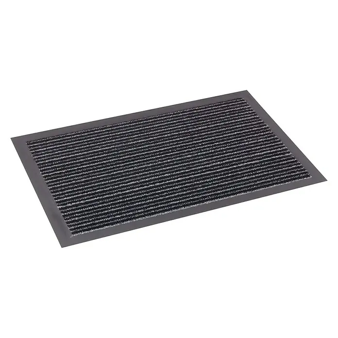 Astra Fußmatte Jade - Streifen, Schwarz/Grau, 60 x 40 cm, 100 % Polypropylen