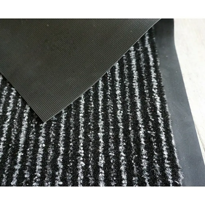 Astra Fußmatte Jade - Streifen, Schwarz/Grau, 60 x 40 cm, 100 % Polypropylen