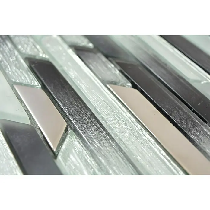 Mosaikfliese Verbund Crystal XCM GV815 - 30 x 30 cm, Schwarz/Silber, Glänzend - Detailaufnahme