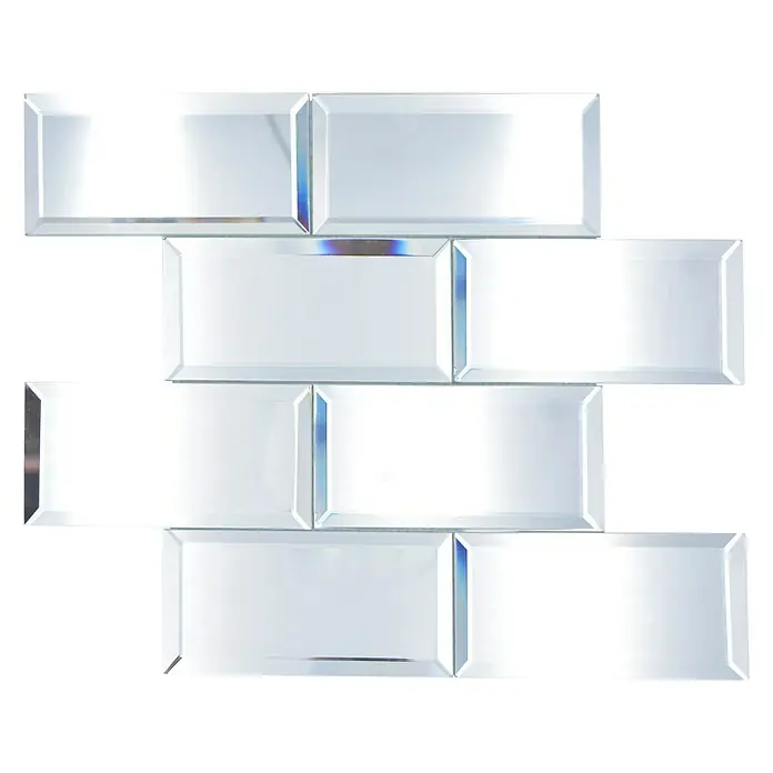 Mosaikfliese Mirror Metro XSPM 07 - 29,8 x 29,8 cm, Transparent, Glänzend - Vorderansicht