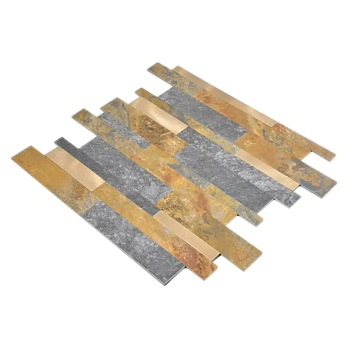Selbstklebemosaik SAM 4GV38MSG - 30 x 30 cm, Vinyl, Gold/Bronze - Ansicht von oben