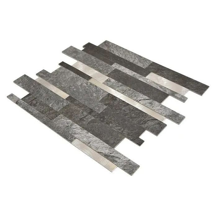 Selbstklebemosaik SAM 4GV32BS - 30 x 30 cm, Vinyl, Schwarz/Silber - Ansicht von oben