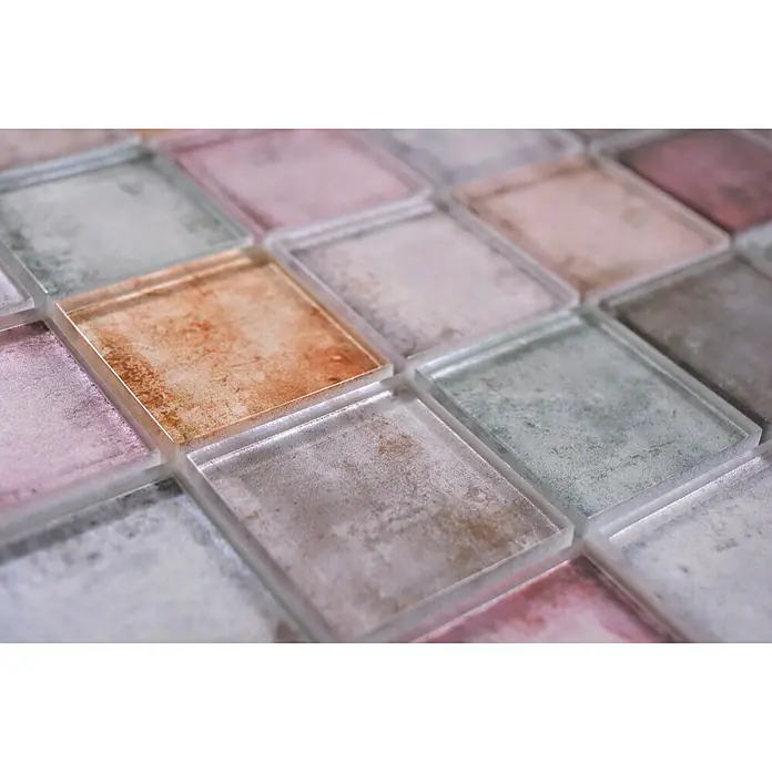 Mosaikfliese Quadrat Crystal SKY 123 - 30 x 30 cm, Lila, Glänzend - Detailaufnahme