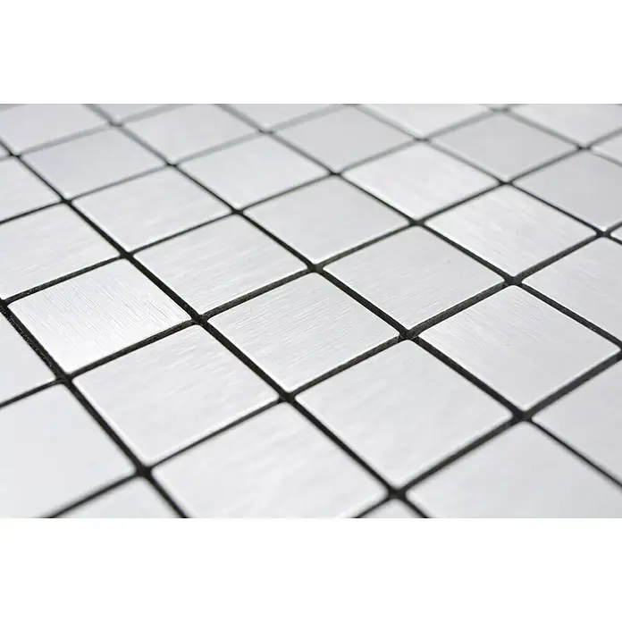 Selbstklebemosaik SAM 4AL7S - 29 x 29 cm, Metall, Silber - Detailaufnahme