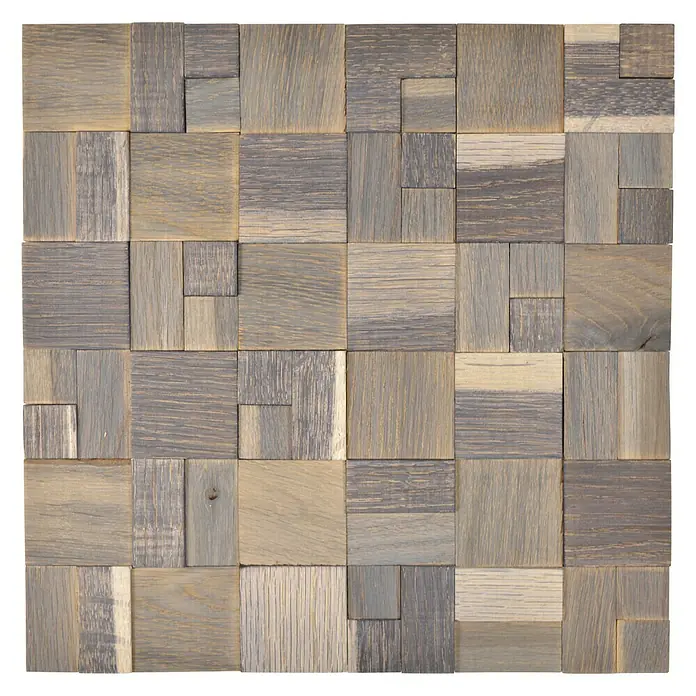 Selbstklebemosaik Wood SWM MC33N - 30 x 30 cm, Holz, Grau - Vorderansicht
