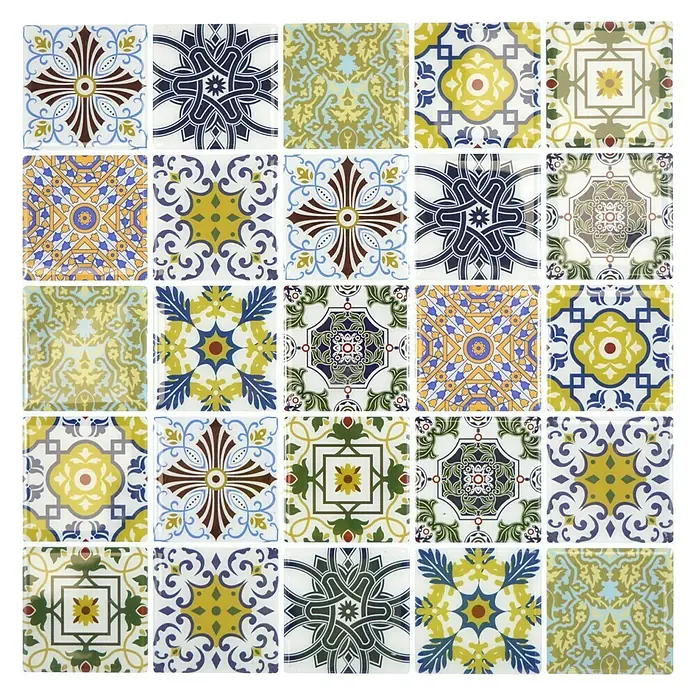 Selbstklebemosaik SVM RETRO - 25,5 x 25,5 cm, Vinyl, Mehrfarbig - Vorderansicht
