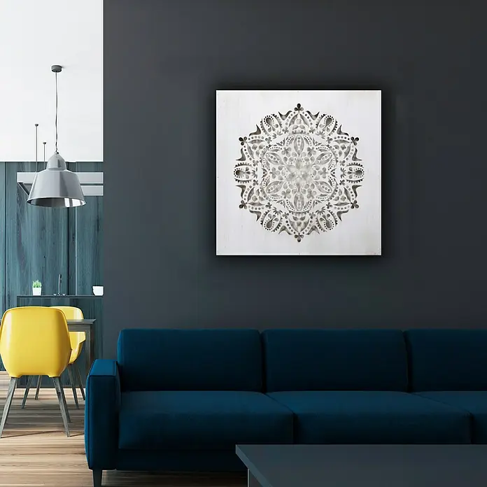 Cuadro de madera Mándala 122 - Mosaico, An x Al: 50 x 50 cm