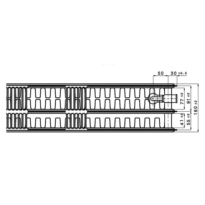 Universal-Flachheizkörper - B x H: 160 x 90 cm, 6-fach, Typ: 3K-33, 5.058 W