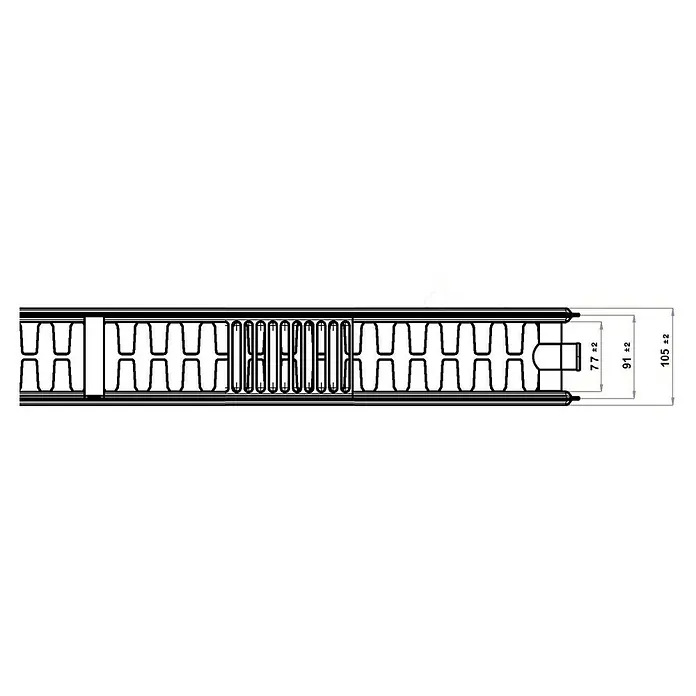 Universal-Flachheizkörper - B x H: 120 x 60 cm, 6-fach, Typ: DK-22, 1.850 W