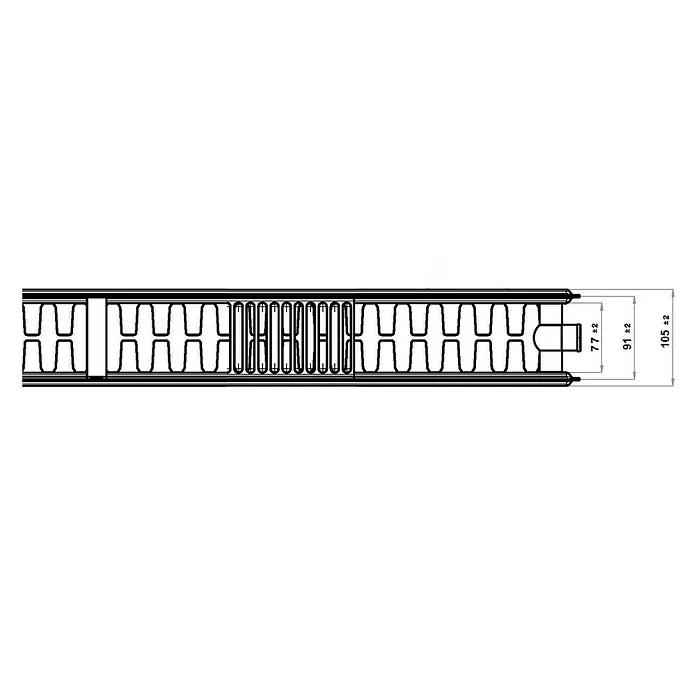 Universal-Flachheizkörper - B x H: 120 x 50 cm, 6-fach, Typ: DK-22, 1.596 W