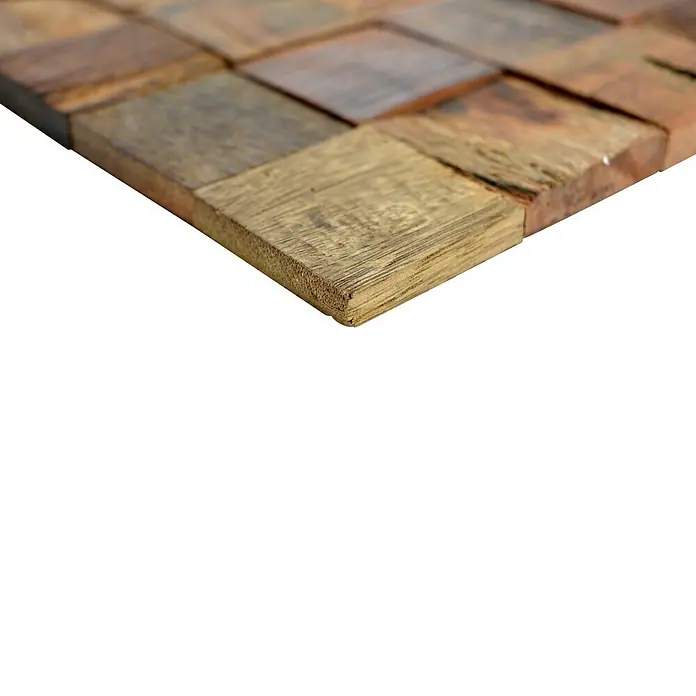 Mosaikfliese Quadrat Boat Old Wood BOWD 23 - 30 x 30 cm, Dunkelbraun, Matt