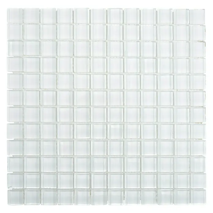Mosaikfliese Quadrat Crystal XCM 8SE03 - 30 x 30 cm, Weiß, Glänzend - Ansicht von oben