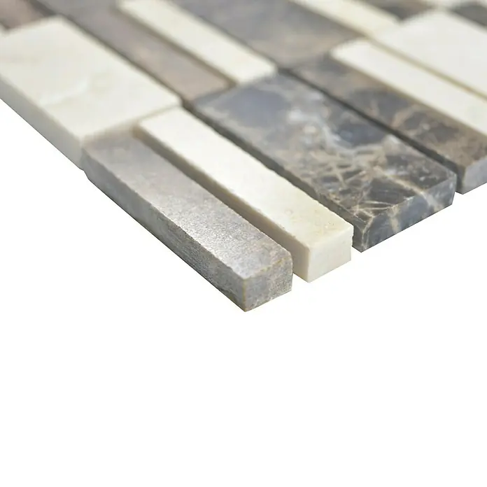 Mosaikfliese Rechteck XNM BC439 - 30 x 30 cm, Beige/Braun, Glänzend