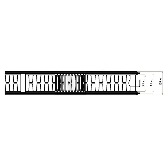 Universal-Planheizkörper - B x H: 160 x 40 cm, 6-fach, Typ: DK-22, 1.960 W