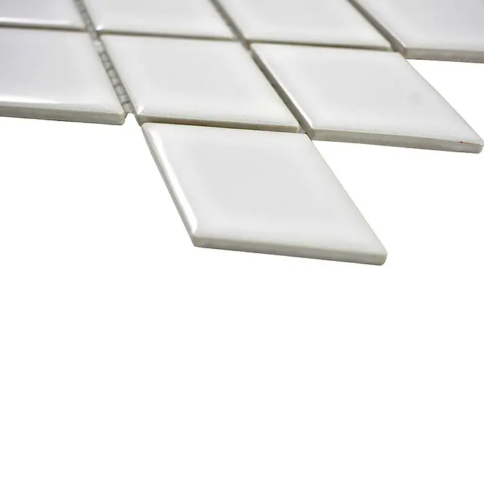Mozaïektegel diamant DS W09S - 26,6 x 30,75 cm, Wit, Glanzend - Close-up