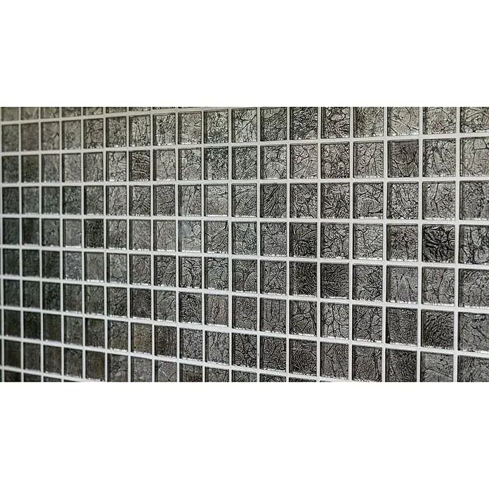 Mozaïektegel vierkant glas Uni CM 4BL12 - 30 x 30 cm, Zwart, Glanzend - Close-up