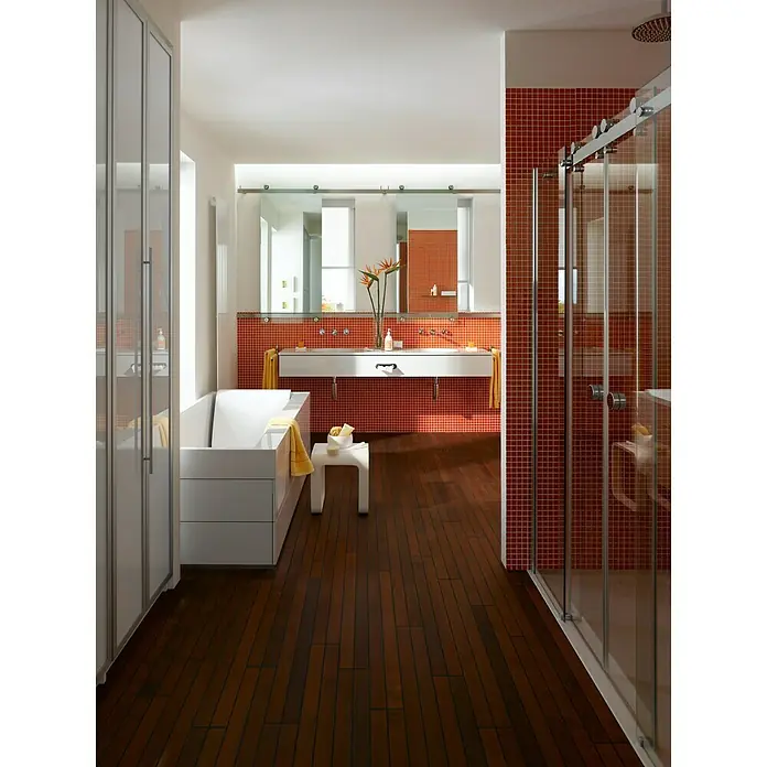Mozaïektegel vierkant glas Uni CM 4060 - 32,7 x 30,2 cm, Rood, Glanzend - Sfeeropname