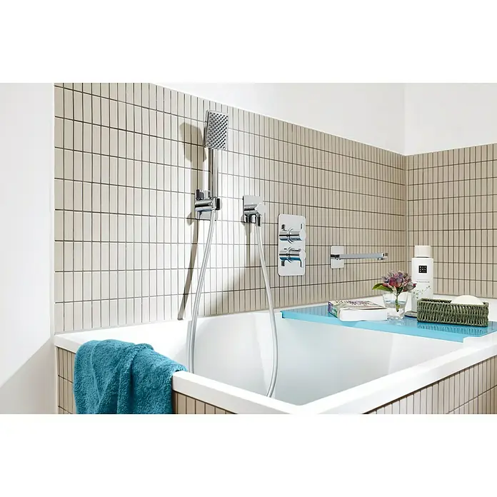 Mozaïektegel stroken Uni CU ST 041 - 29,7 x 29 cm, Beige, Mat - Sfeeropname