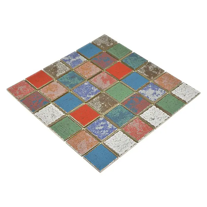 Mosaikfliese Quadrat Orient Color Mix CD CUBIS - 31,6 x 31,6 cm, Mehrfarbig, Matt - Detailaufnahme